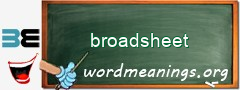 WordMeaning blackboard for broadsheet